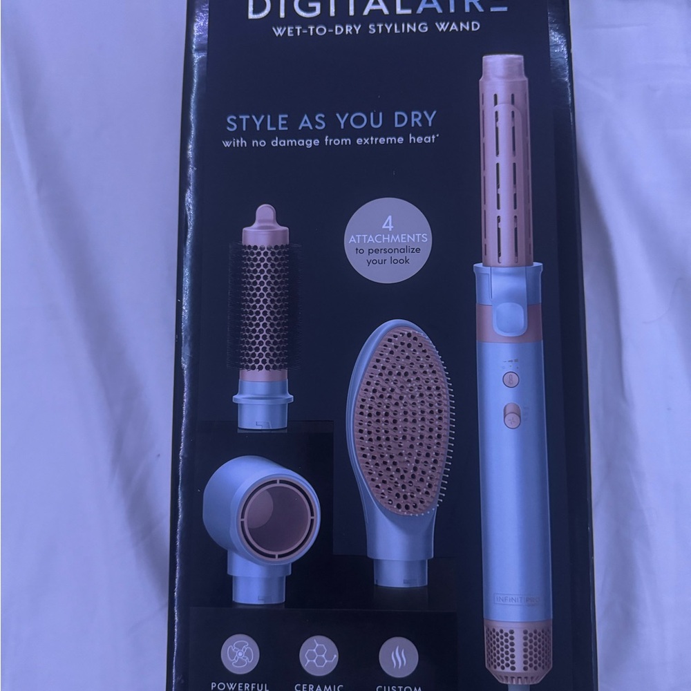 Hair Styling Wand - Pink and Silver